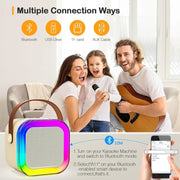 Portable Bluetooth Speaker with Dual Wireless Microphones