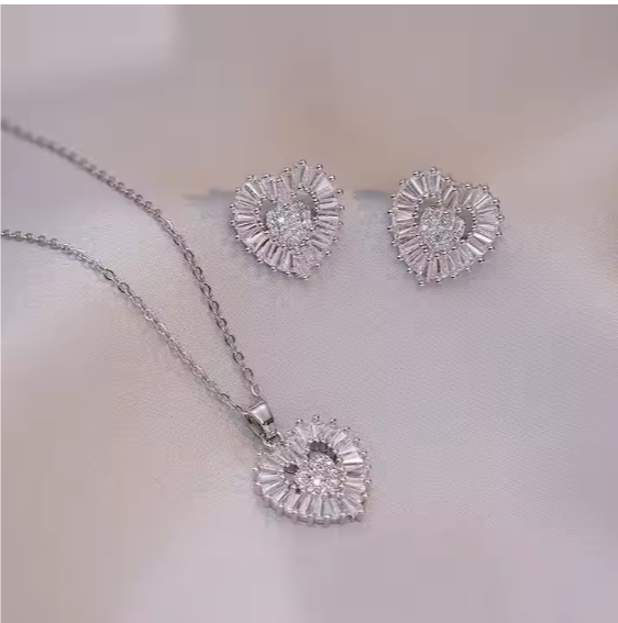 Vintage Heart-Shaped Zircon Set