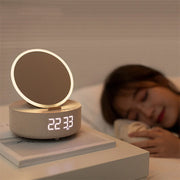 Smart Mirror Alarm Clock with Bluetooth Speaker & Wireless Charger